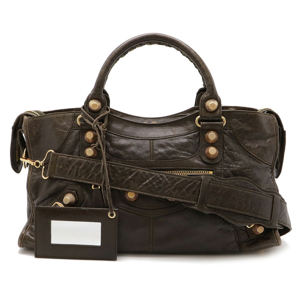 BALENCIAGA The Giant Bag Shoulder Khaki Green brown